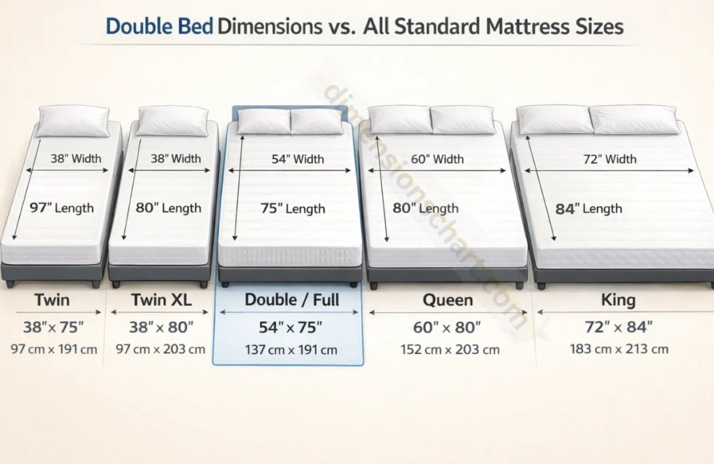 double-bed-dimensions-chart-vs-all-standard-mattress-sizes